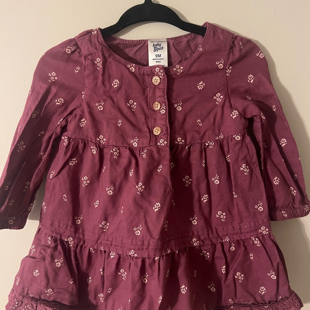 OshKosh B'gosh Maroon Floral Kids Casual Dress